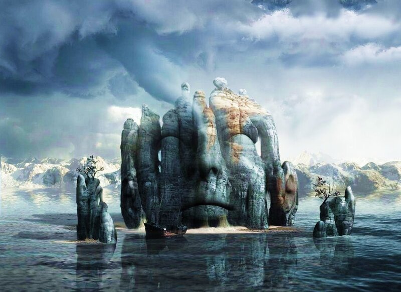 mystical rock formation island