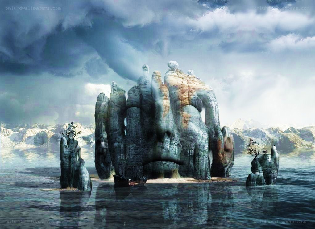 mystical rock formation island