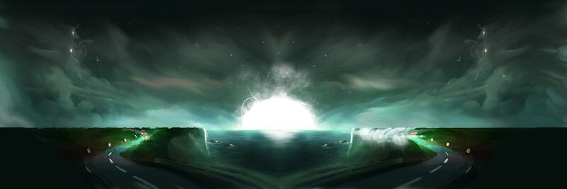 mystical sea at dawn