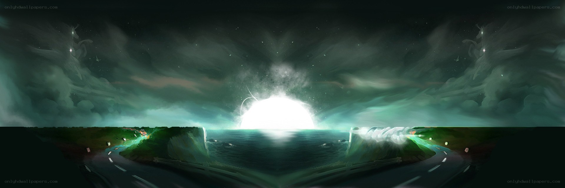 mystical sea at dawn