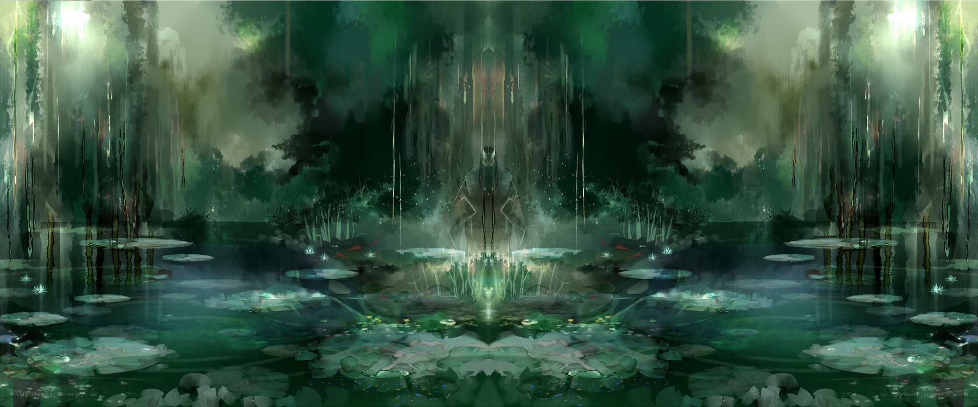 mystical swamp with figure