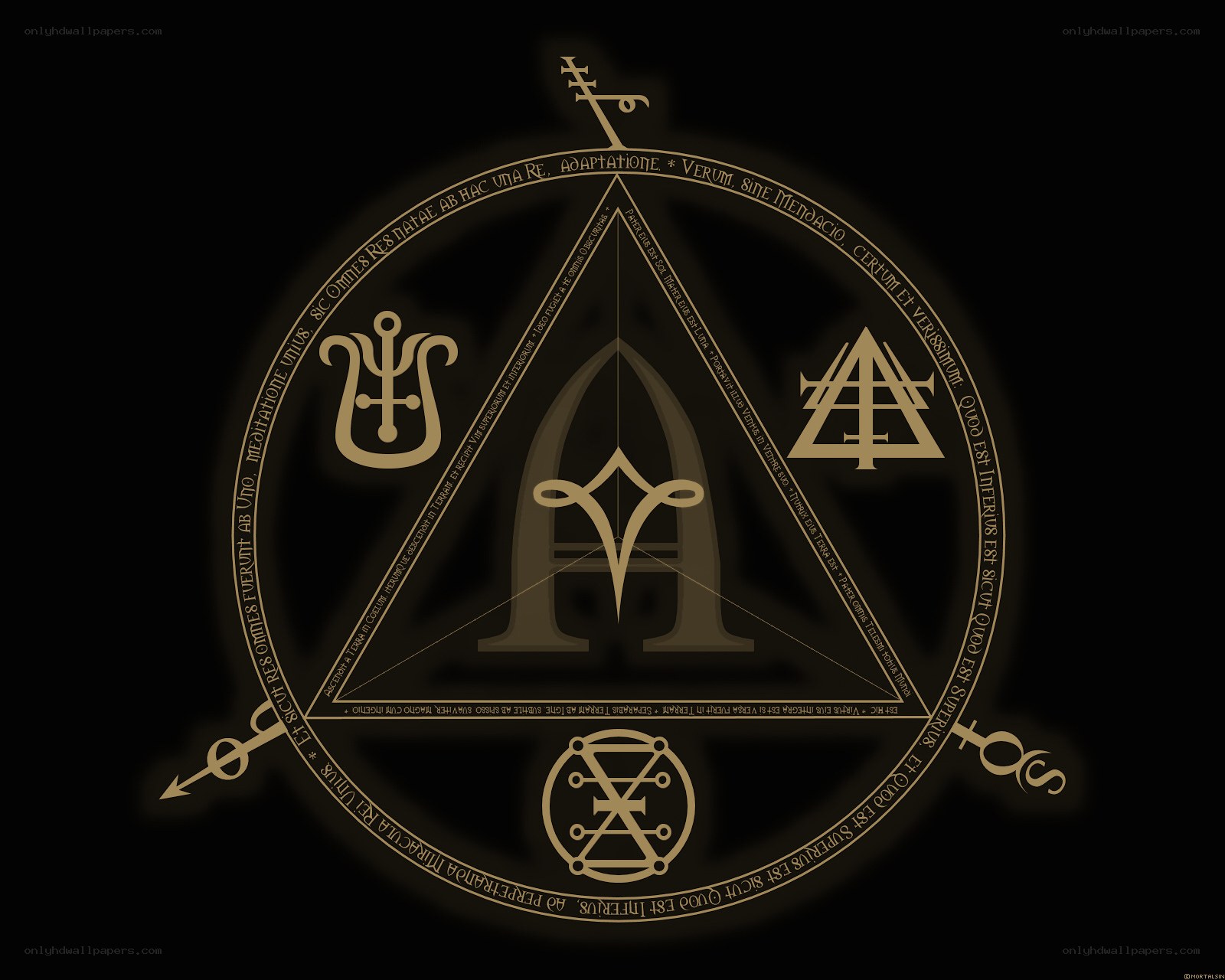 mystical symbol with latin text