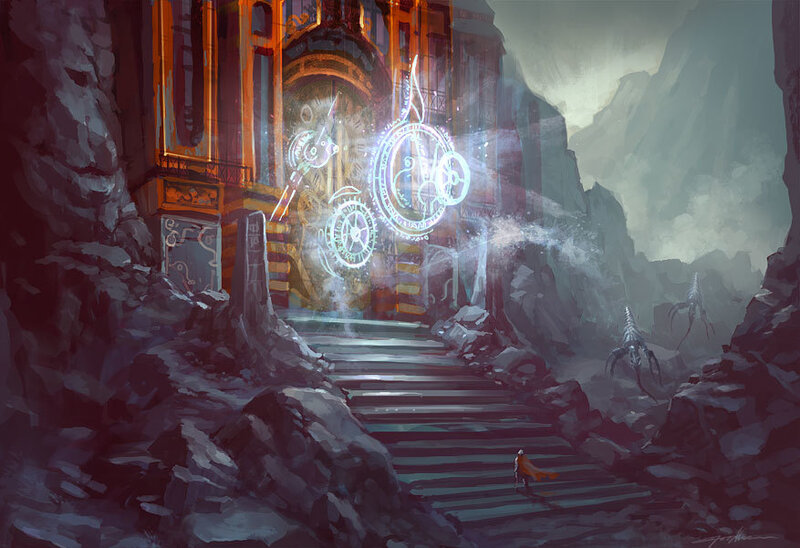 mystical temple entrance