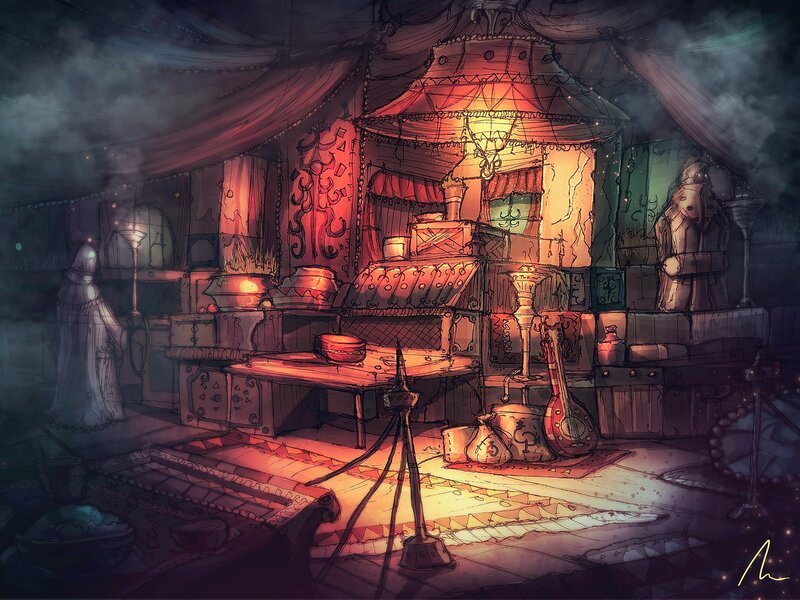 mystical tent interior