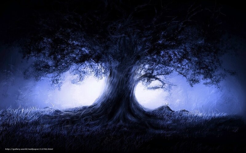 Mystical Tree in Moonlight