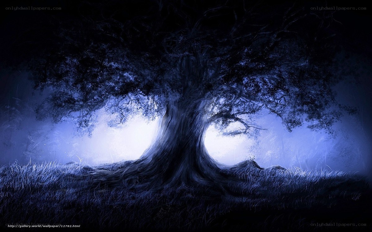 Mystical Tree in Moonlight