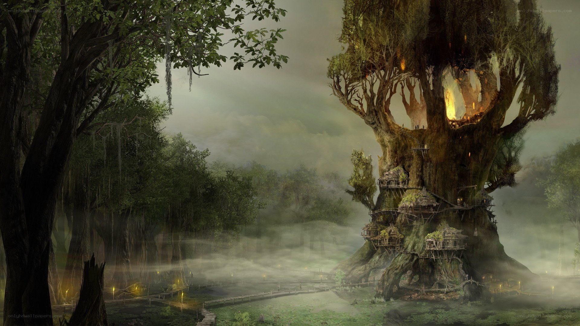 Mystical tree village