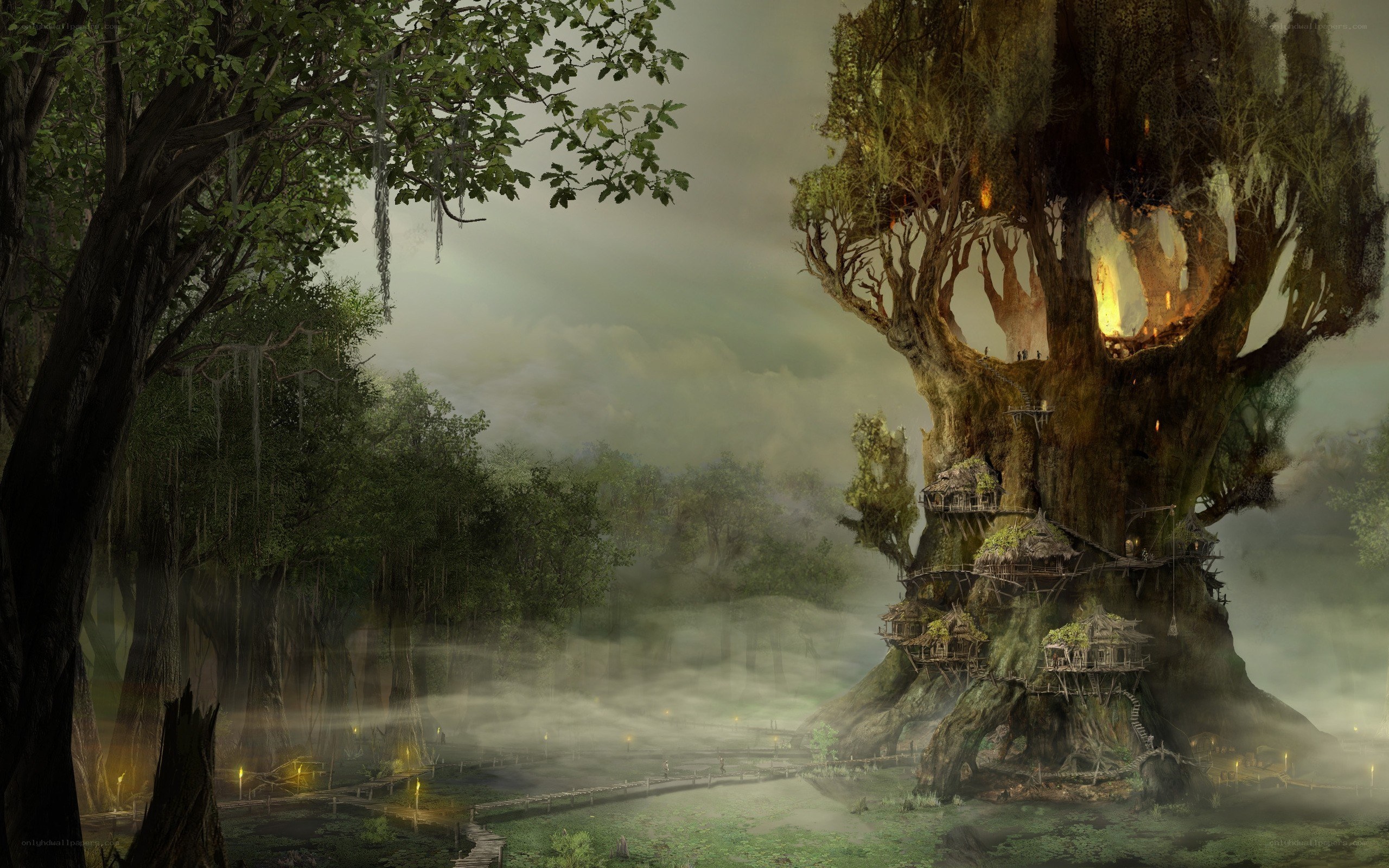 Mystical treehouse village