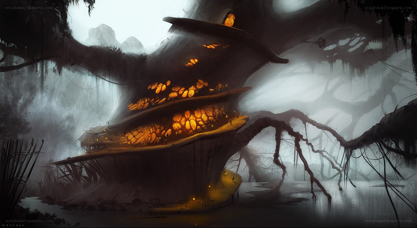 Mystical treehouse village