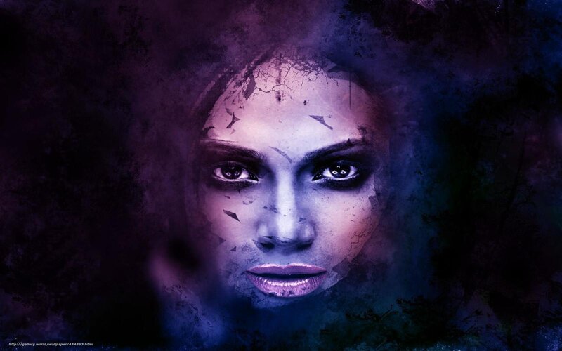 mystical woman with cracked face