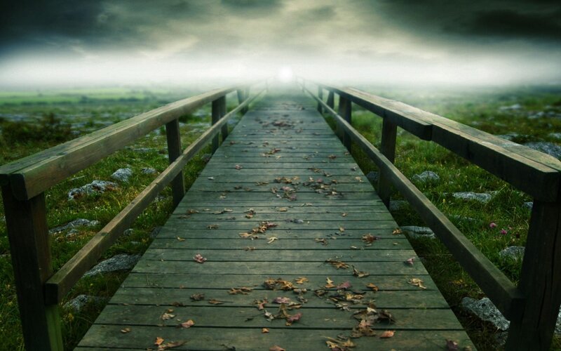 Mystical wooden bridge