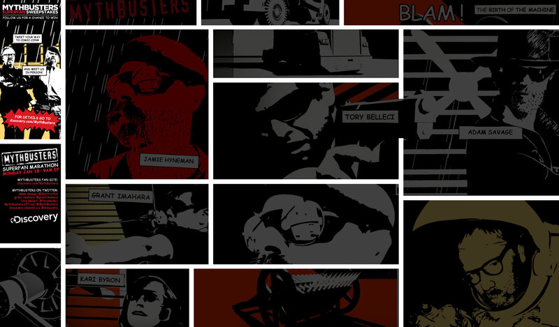MythBusters comic strip collage