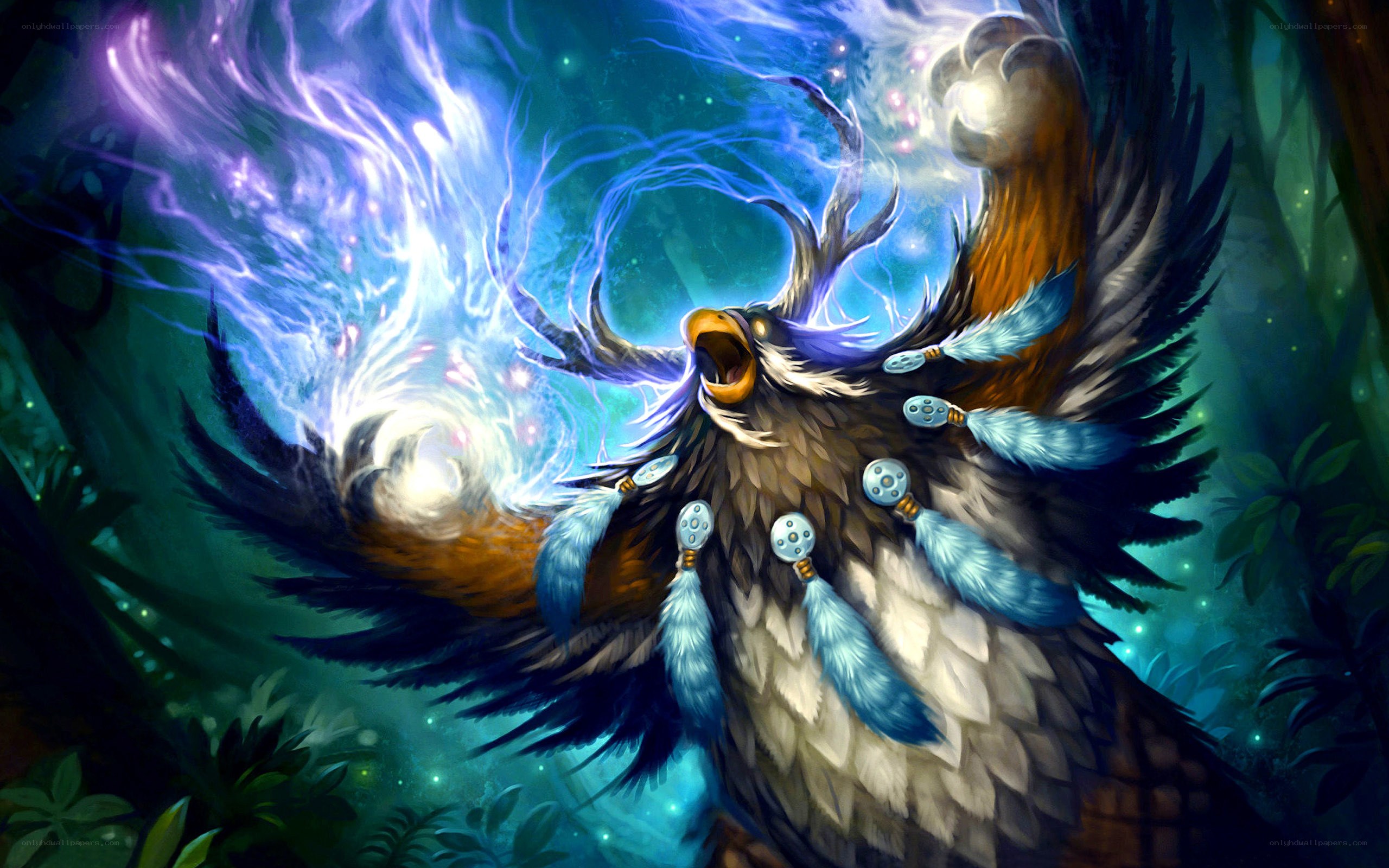 mythical bird with magical energy
