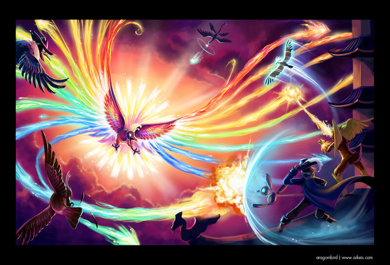 Mythical birds in a magical battle