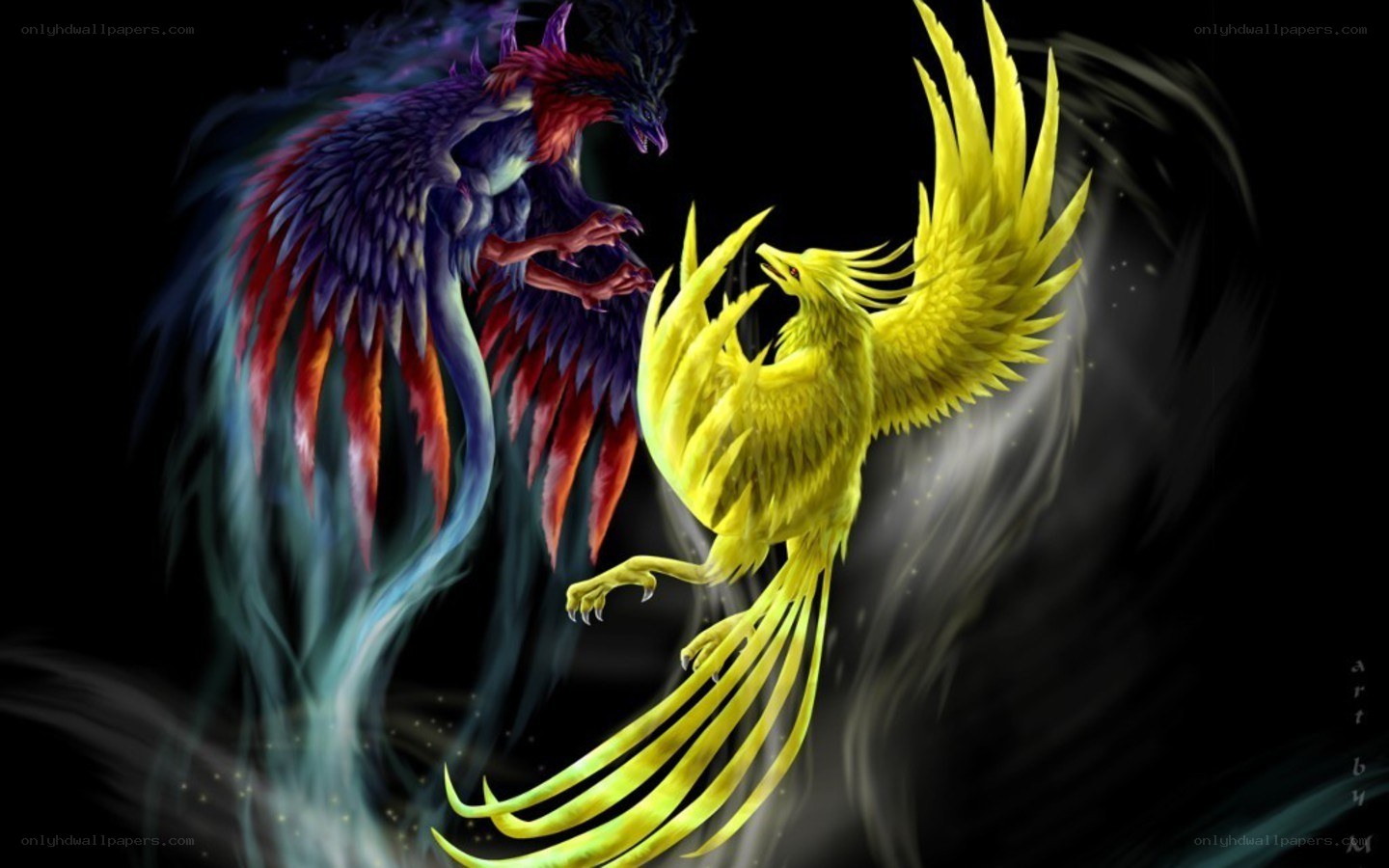 Mythical birds in combat