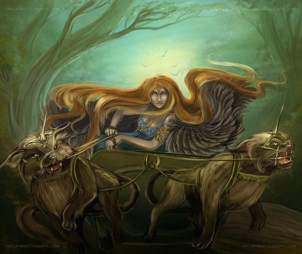 mythical chariot ride through forest