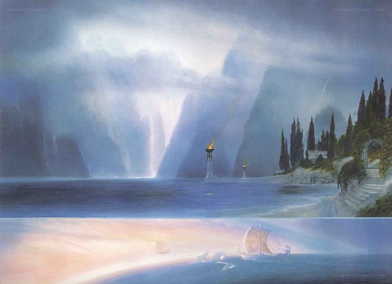 Mythical coastal landscape