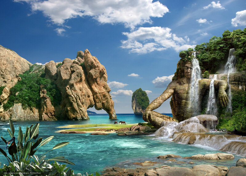 Mythical coastal landscape