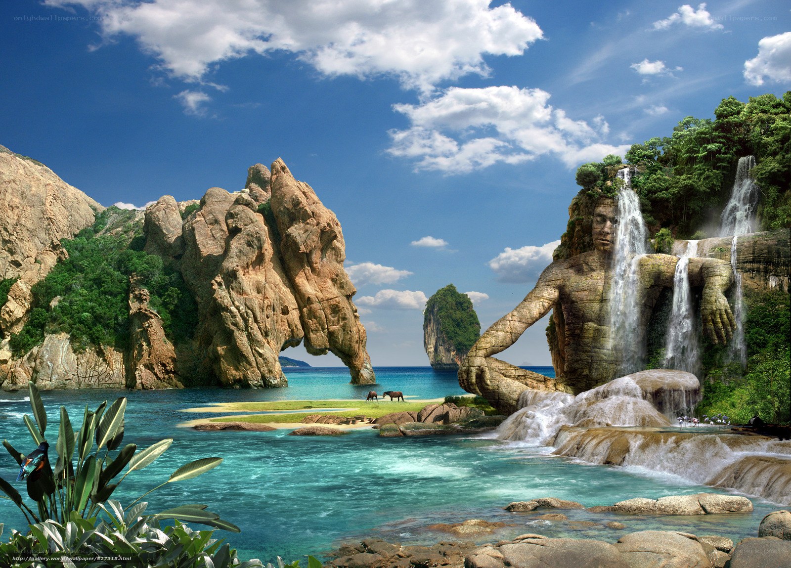 Mythical coastal landscape