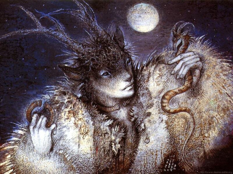 mythical creature under moonlight