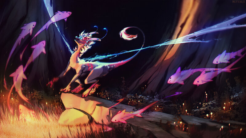Mythical Creature with Fish