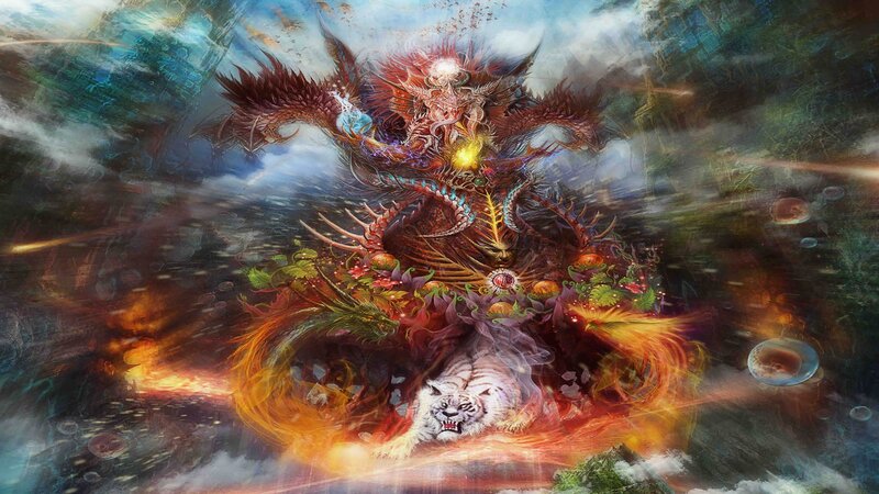 Mythical Creature with Tiger