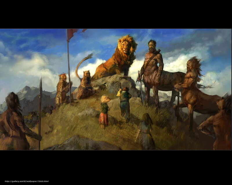 Mythical creatures on a hill