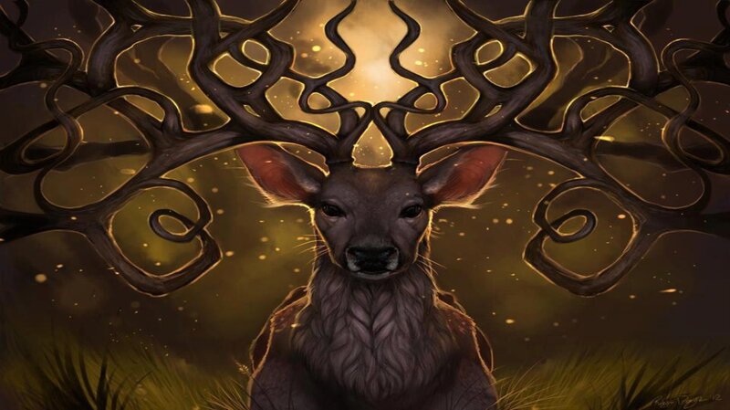 Mythical Deer with Antlers