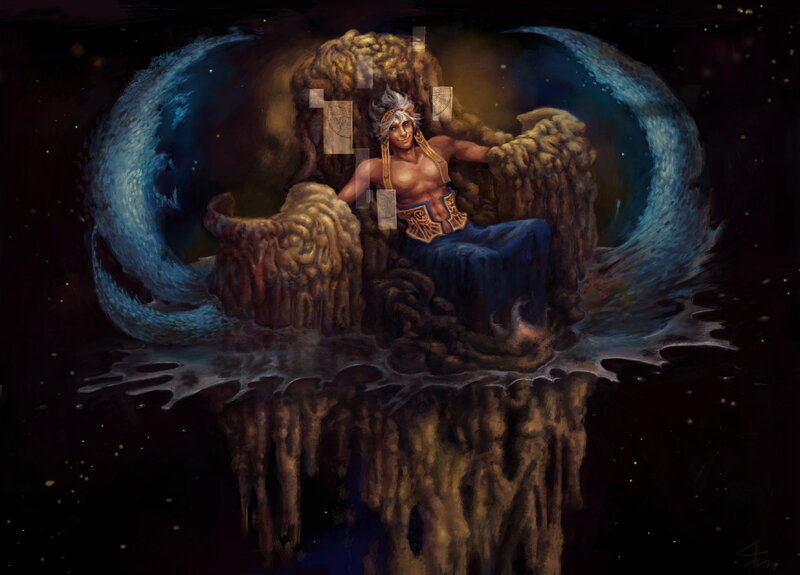 Mythical Figure on Throne