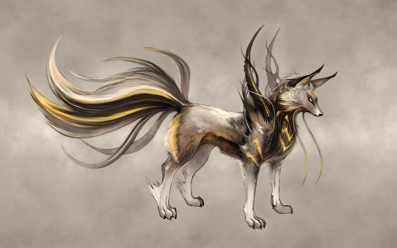 Mythical Fox Creature — Gray
