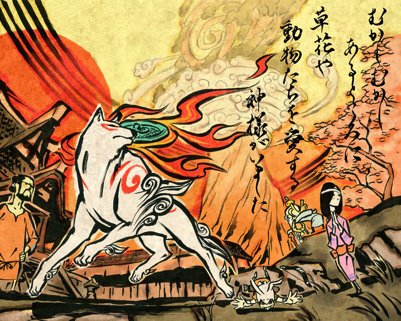 Mythical fox spirit in action