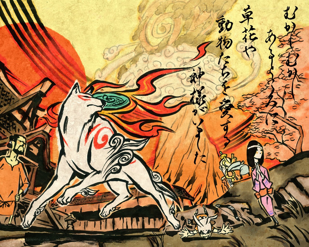 Mythical fox spirit in action