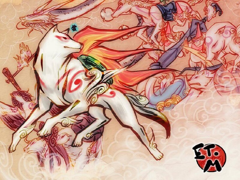 Mythical fox spirit in motion