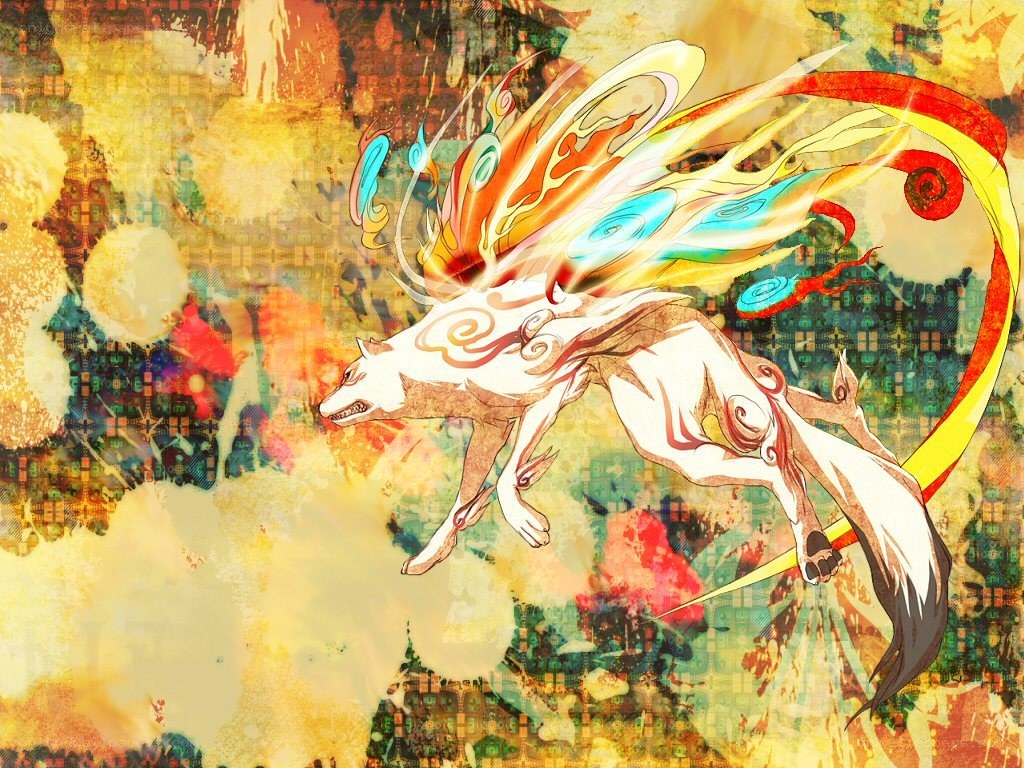 Mythical fox with fiery wings