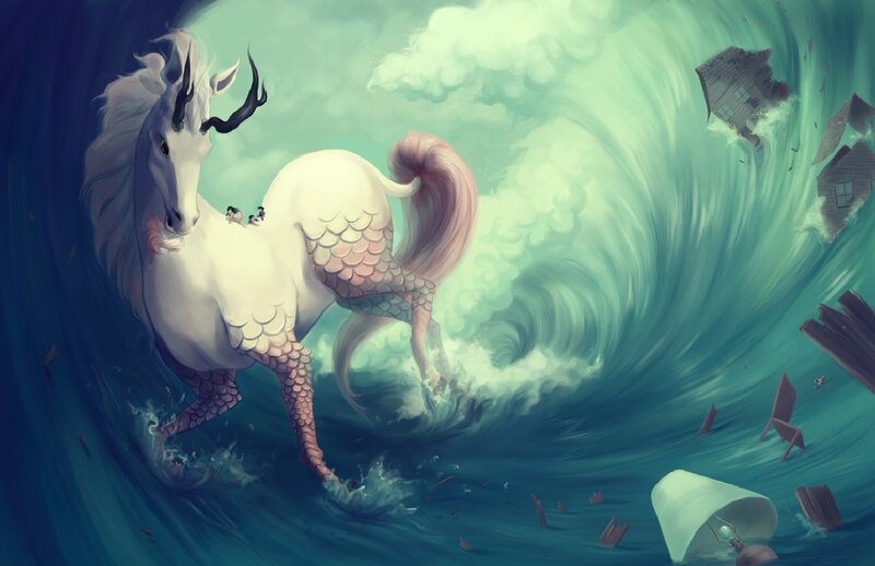 Mythical Horse in Storm