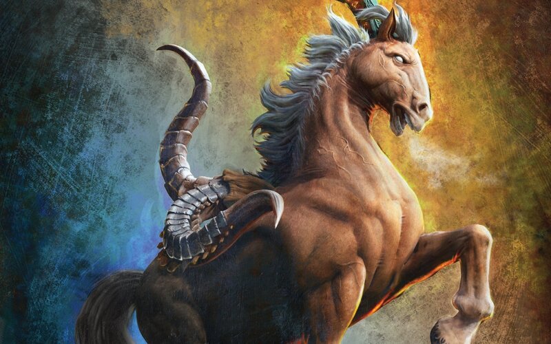 Mythical Horse with Horns
