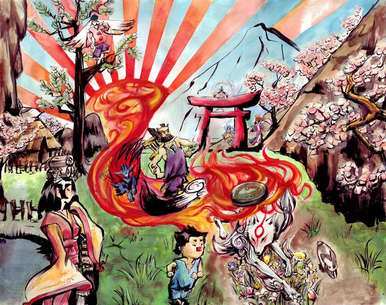 Mythical Japanese landscape