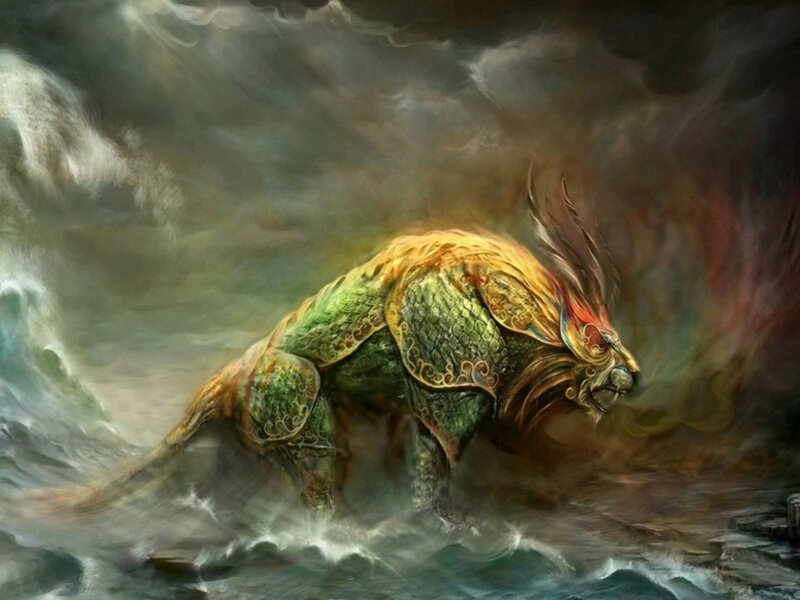 Mythical Lion-like Creature — Green