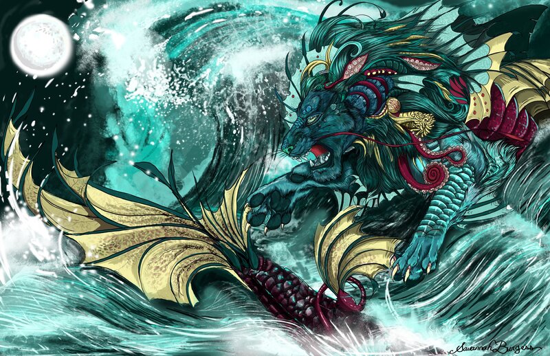 Mythical Sea Dragon — Teal