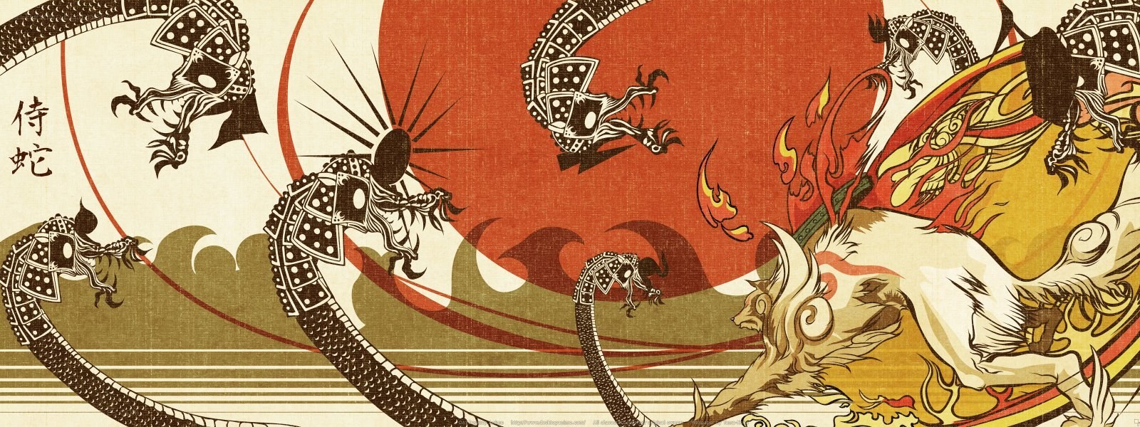 Mythical serpent battle art