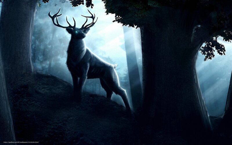 Mythical Stag in Forest