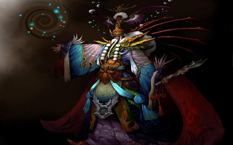 mythical warrior with staff