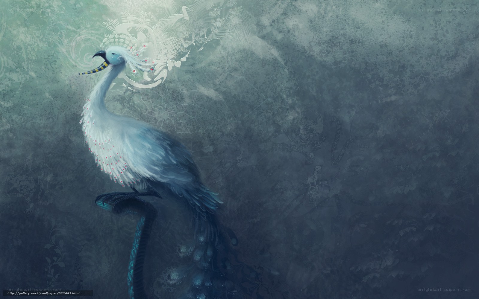 Mythical white bird artwork