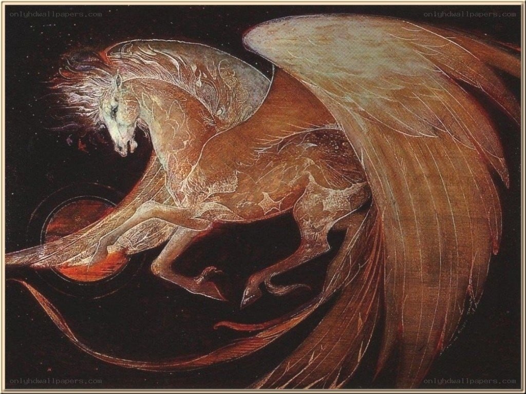 Mythical winged horse