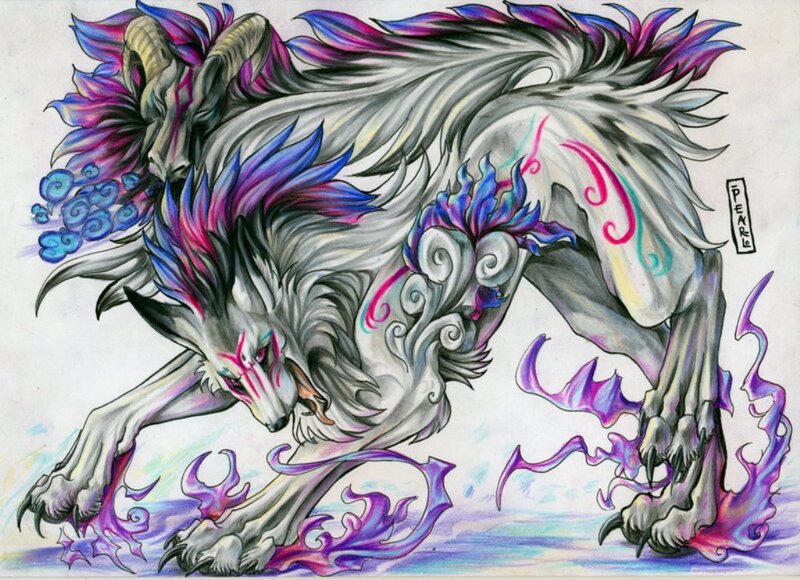 Mythical Wolf Creature — White