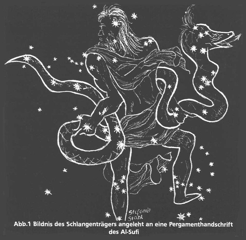 Mythological Figure with Serpent — Black