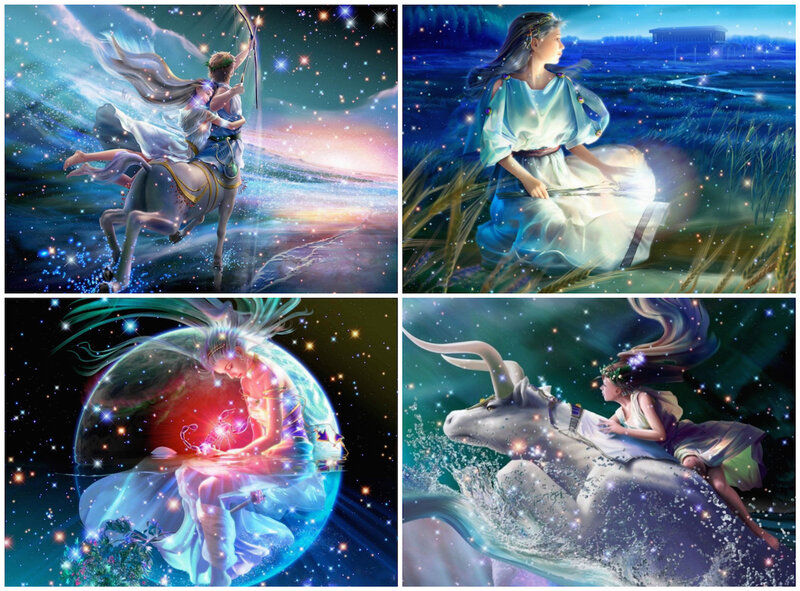 Mythological Figures in Fantasy Scenes