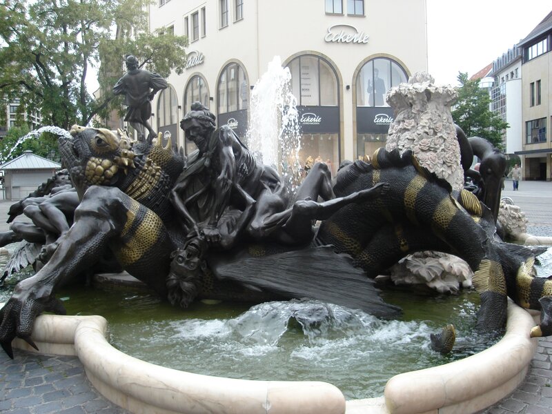 Mythological fountain sculpture