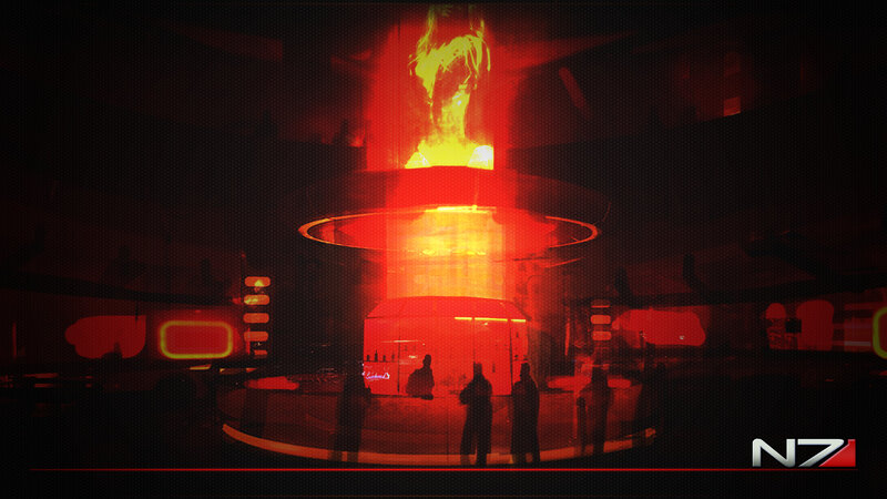 N7 logo in a fiery scene
