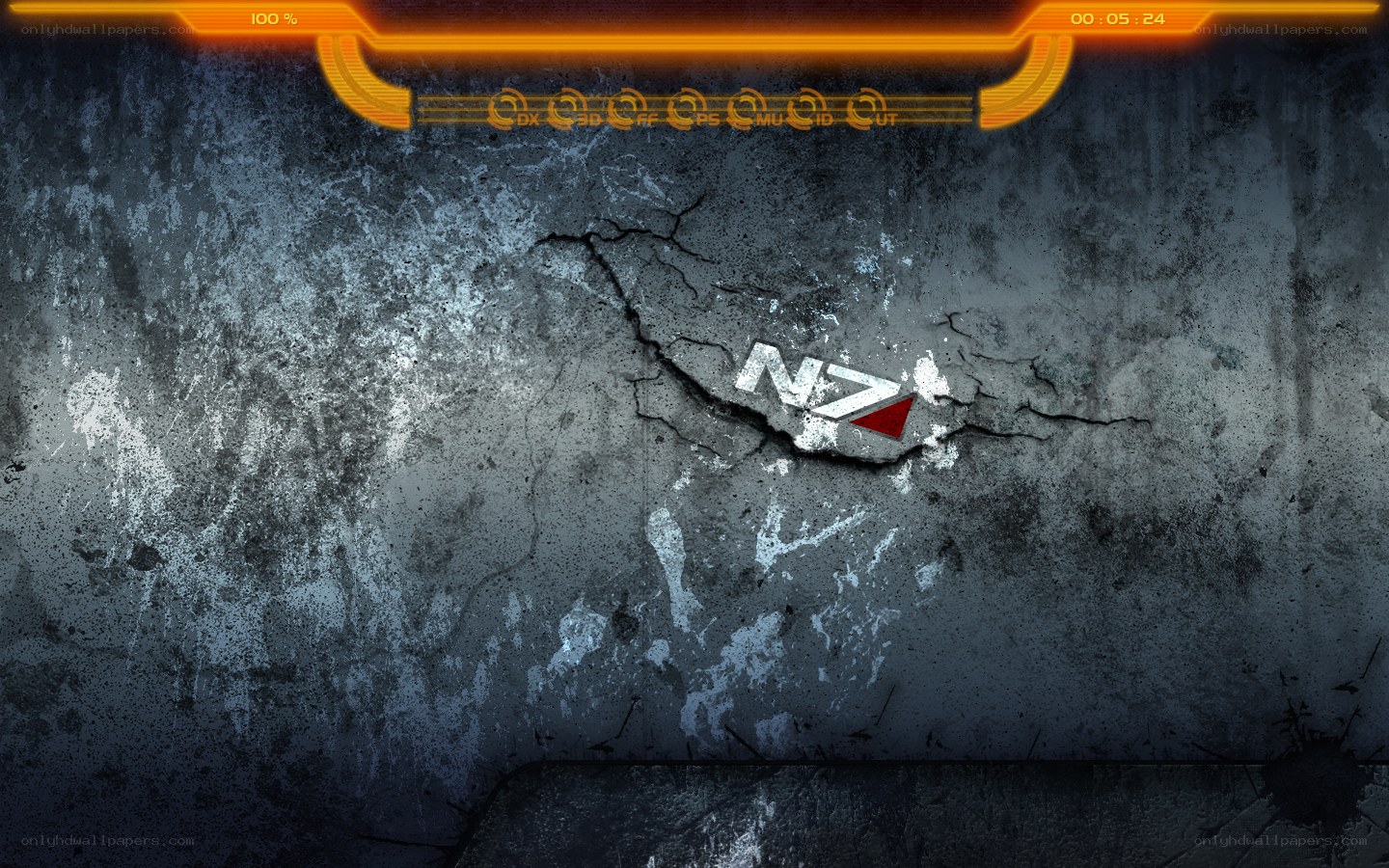 N7 logo on cracked wall
